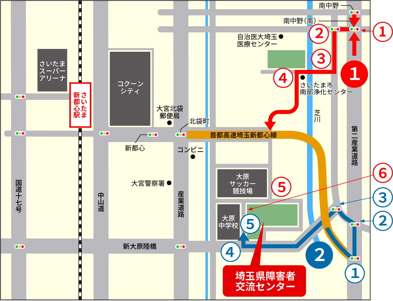 車でお越しの方